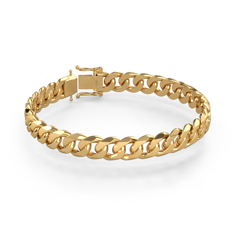 Image of Cuban 3CUTH 10.0mm Cuban link bracelet Hollow - 585 gold
