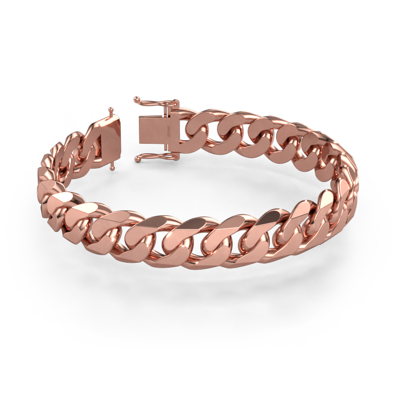 Image of Cuban 3CUTH 13.0mm Cuban link bracelet Hollow - 585 rose gold
