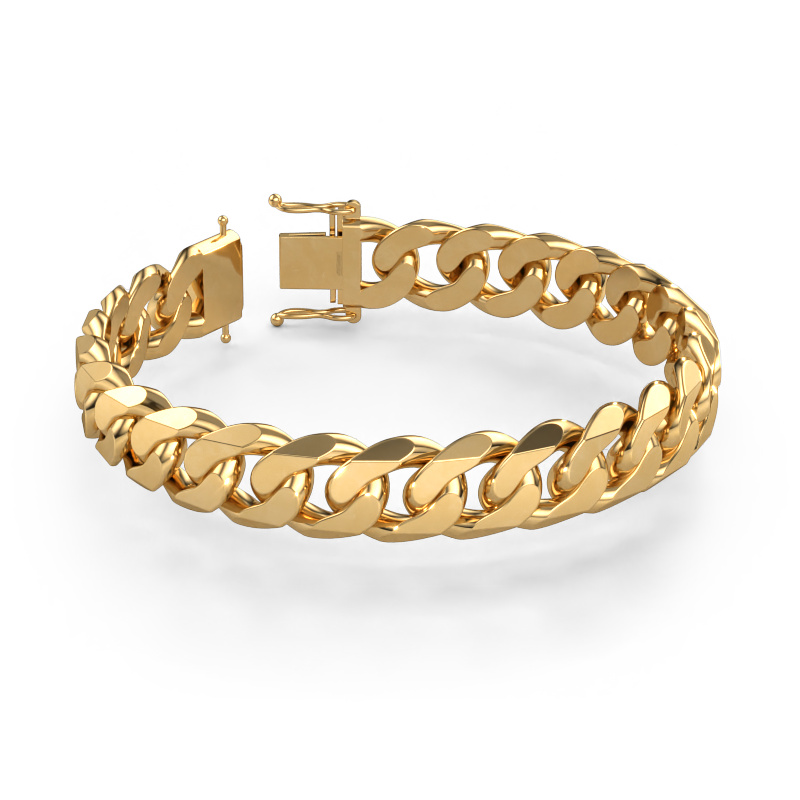 Image of Cuban 3CUT 13.0mm Cuban link bracelet Solid - 585 gold