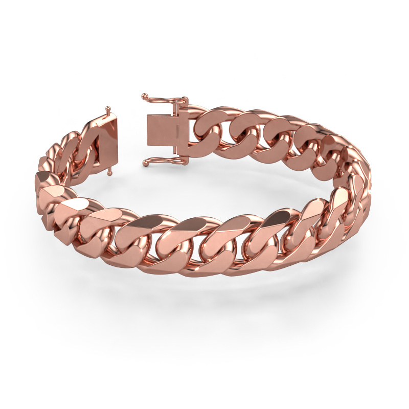 Bild von Cuban 3CUT 15.0mm Panzerarmband Massiv - 585 Roségold