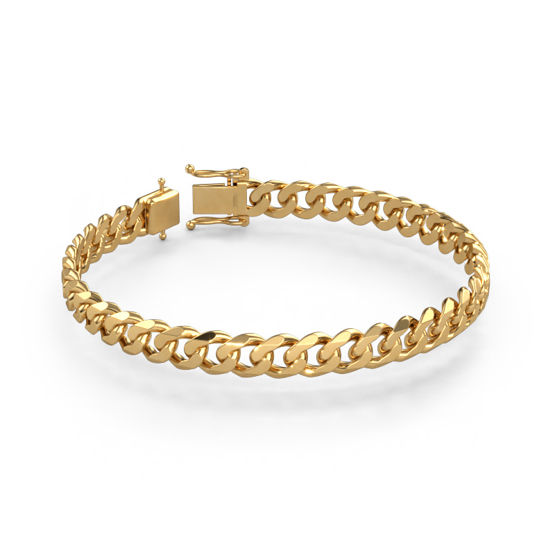 Image of Cuban 3CUT 8.0mm Cuban link bracelet Solid - 585 gold