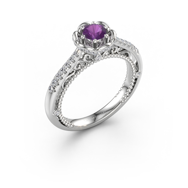 Immagine di Anello di fidanzamento Abbey 585 oro bianco Ametista 4.2 mm