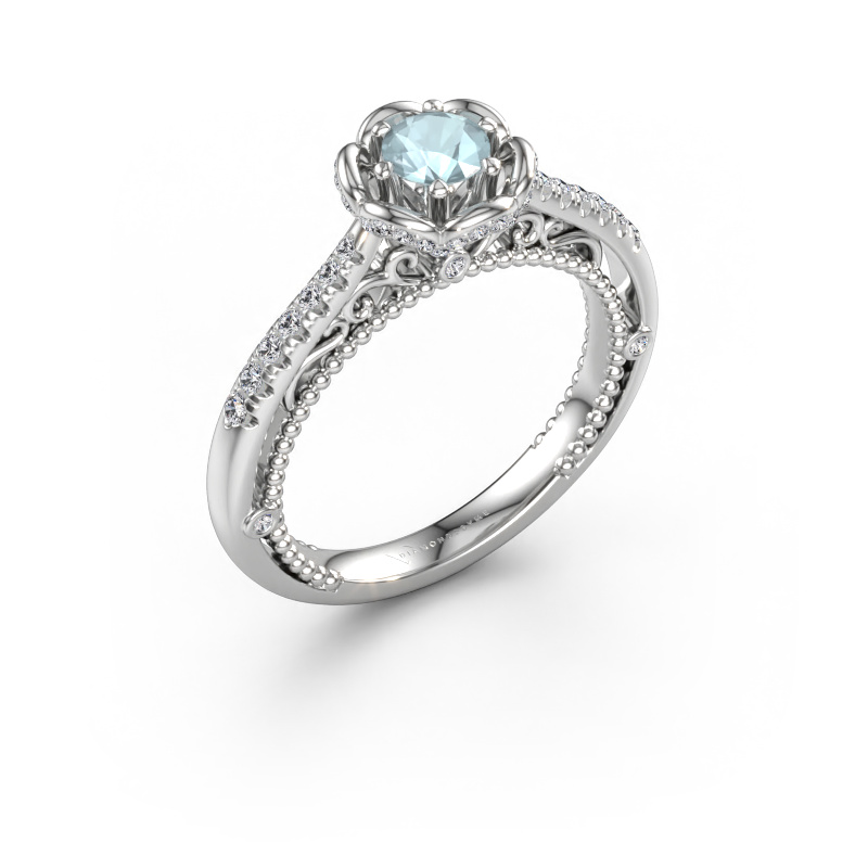 Immagine di Anello di fidanzamento Abbey 585 oro bianco Acquamarina 4.2 mm