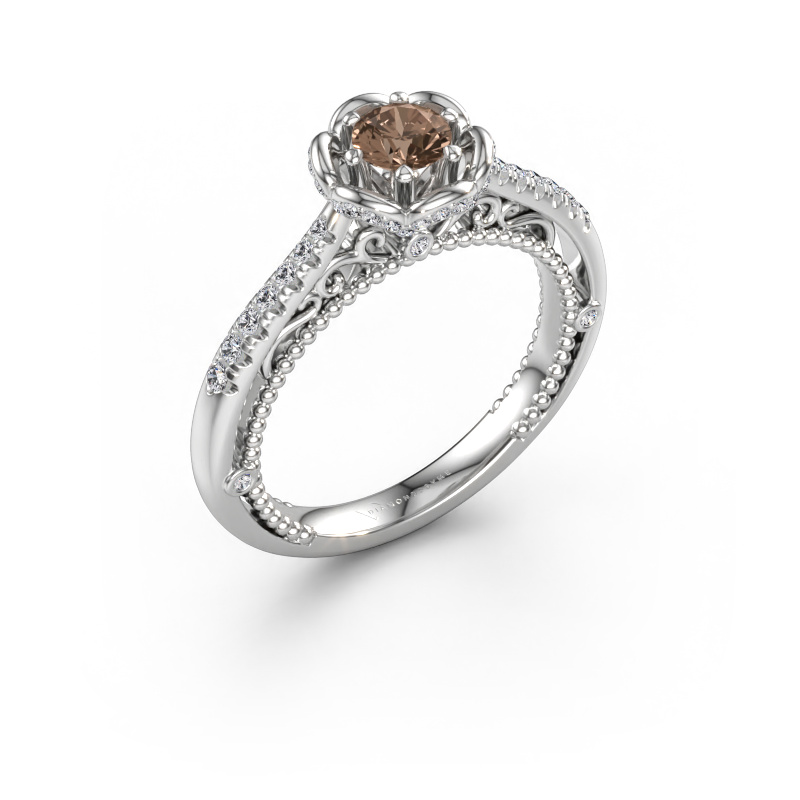 Bild av Förlovningsring Abbey 585 vitt guld Brun diamant 0.582 crt