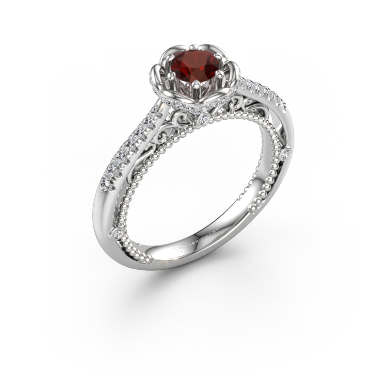 Image of Engagement ring Abbey 585 white gold Garnet 4.2 mm