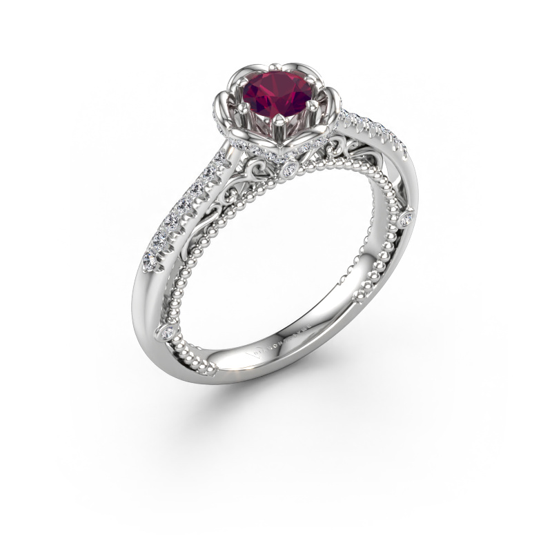 Immagine di Anello di fidanzamento Abbey 585 oro bianco Rodolite 4.2 mm