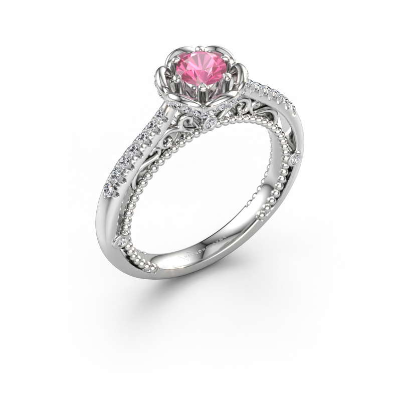 Immagine di Anello di fidanzamento Abbey 585 oro bianco Zaffiro rosa 4.2 mm