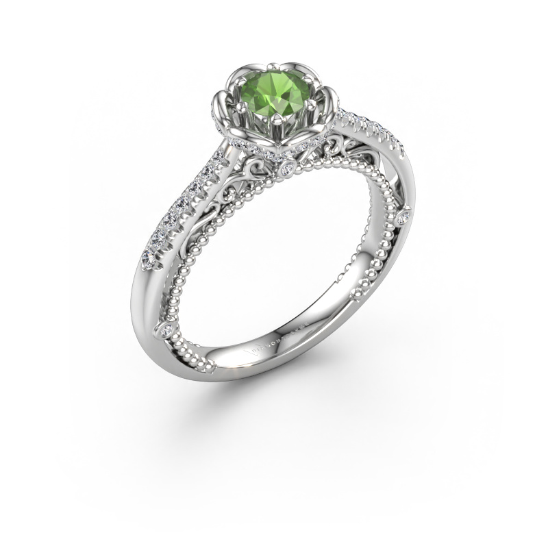 Immagine di Anello di fidanzamento Abbey 585 oro bianco Tormalina verde 4.2 mm