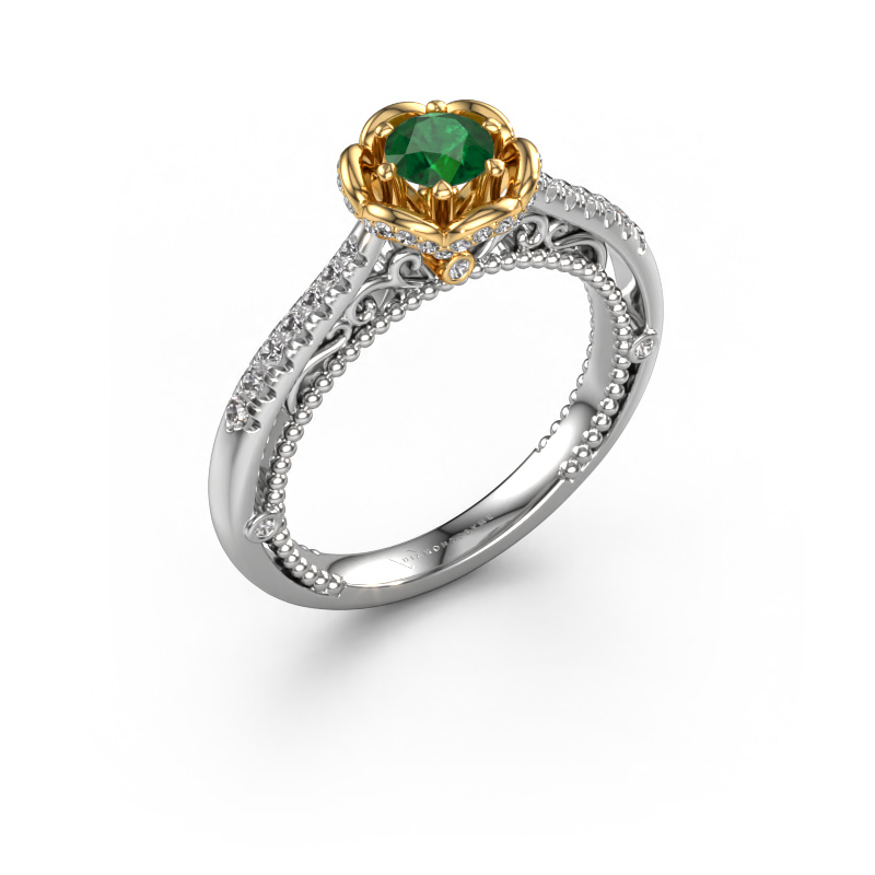 Image of Engagement ring Abbey 585 white gold Emerald 4.2 mm