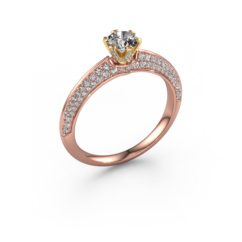 Image de Bague de fiançailles Abby 585 or rose Diamant 0.904 crt