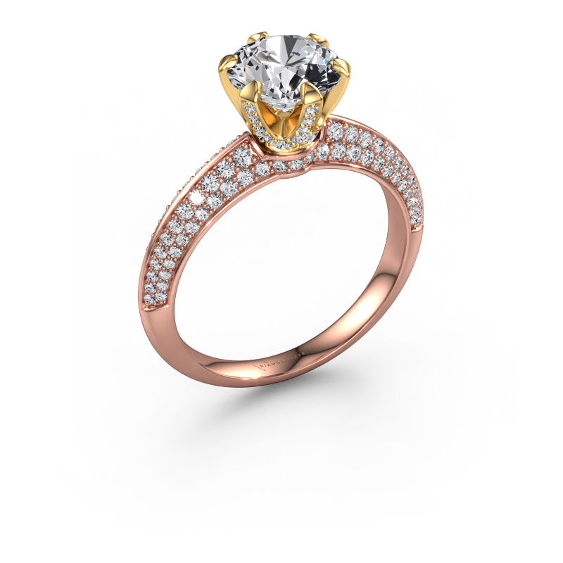 Image of Engagement ring Abby 585 rose gold Diamond 2.148 crt