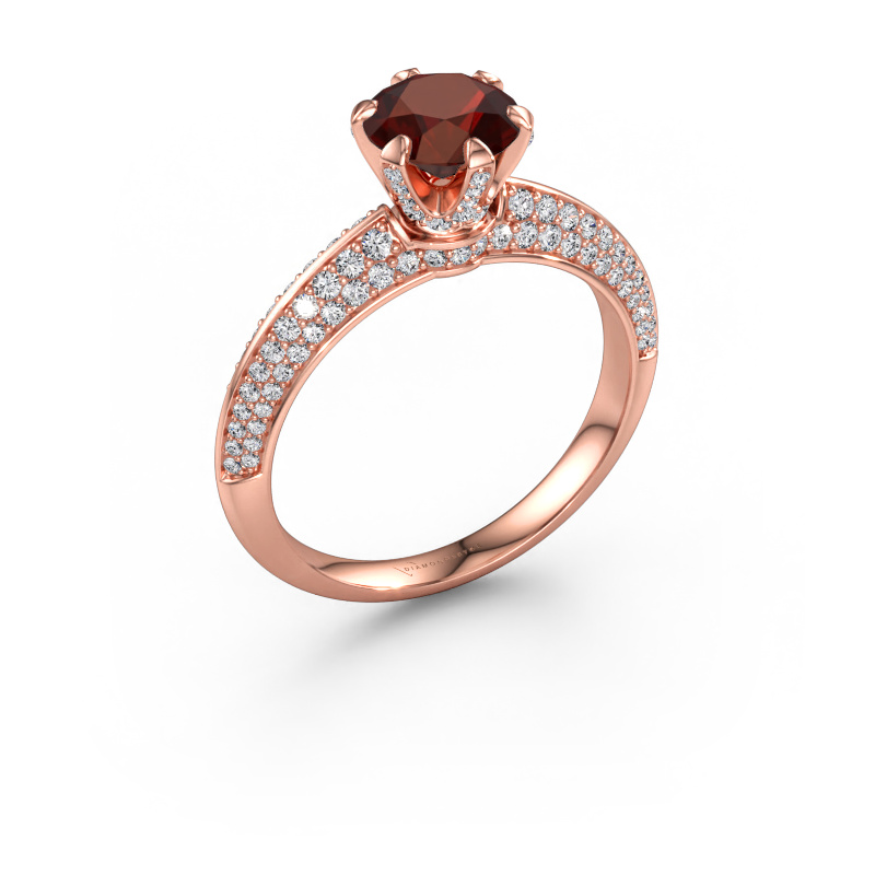 Immagine di Anello di fidanzamento Abby 585 oro rosa Granato 6.5 mm