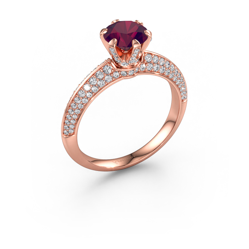 Bild av Förlovningsring Abby 585 roséguld Rodolit 6.5 mm