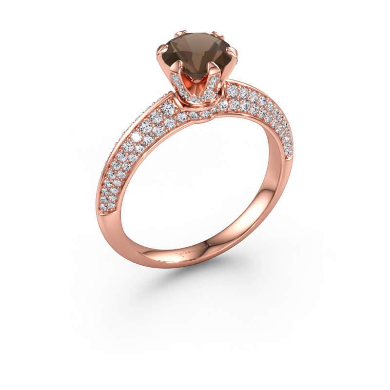 Bild av Förlovningsring Abby 585 roséguld Rökkvarts 6.5 mm
