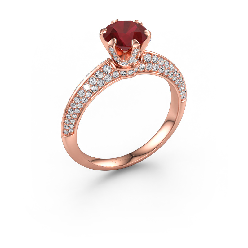 Immagine di Anello di fidanzamento Abby 585 oro rosa Rubino 6.5 mm