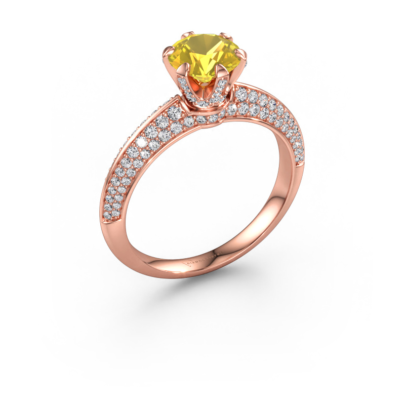 Immagine di Anello di fidanzamento Abby 585 oro rosa Zaffiro giallo 6.5 mm