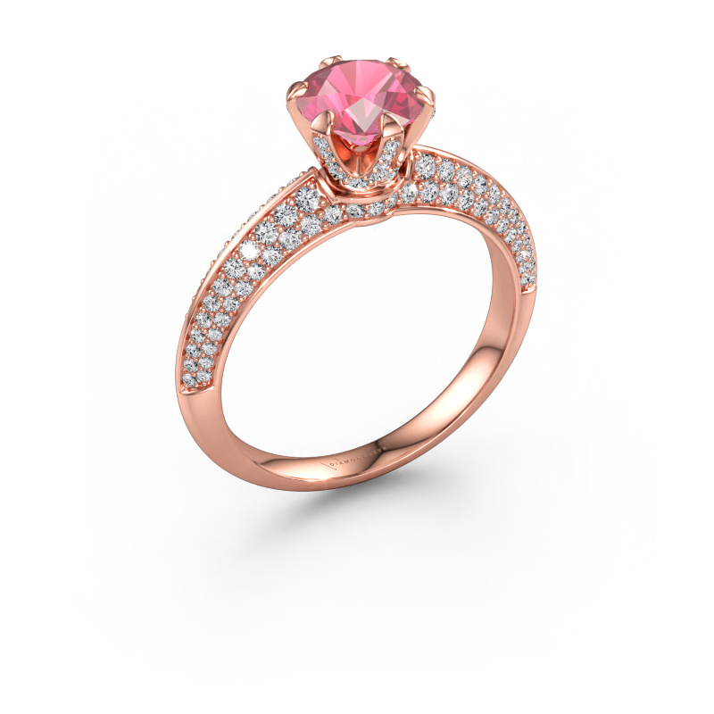 Immagine di Anello di fidanzamento Abby 585 oro rosa Tormalina rosa 6.5 mm