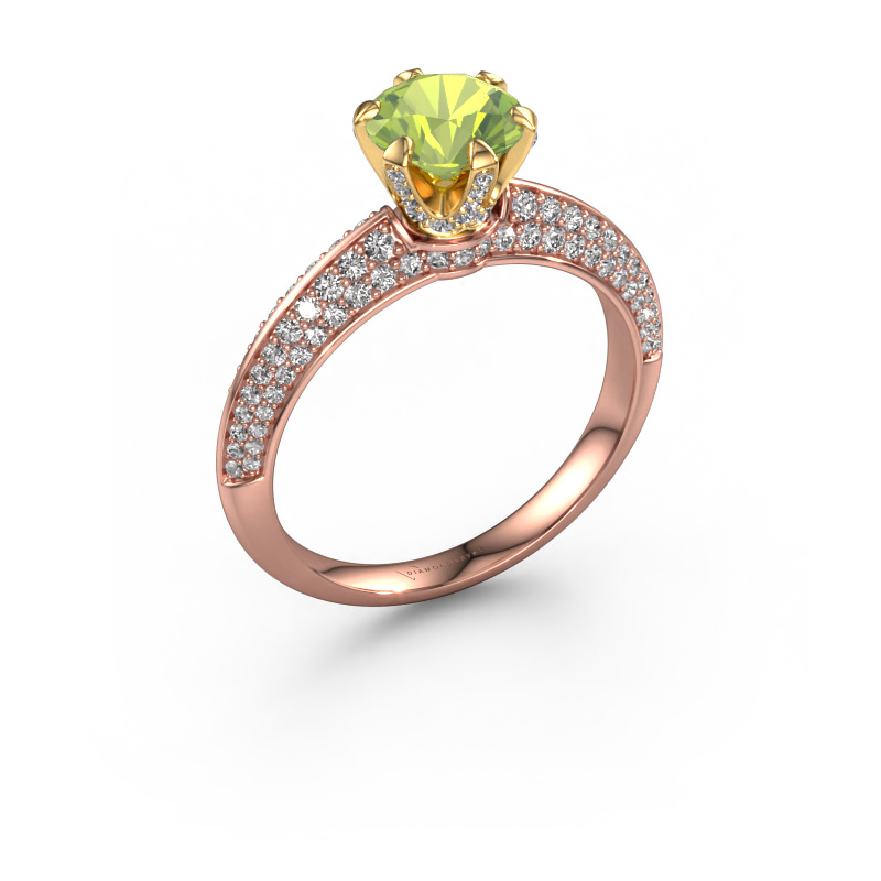 Image of Engagement ring Abby 585 rose gold Peridot 6.5 mm