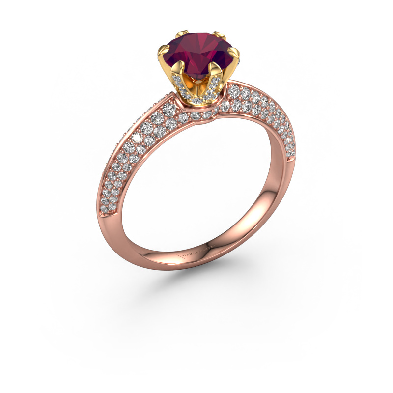 Bild von Verlobungsring Abby 585 Roségold Rhodolit 6.5 mm