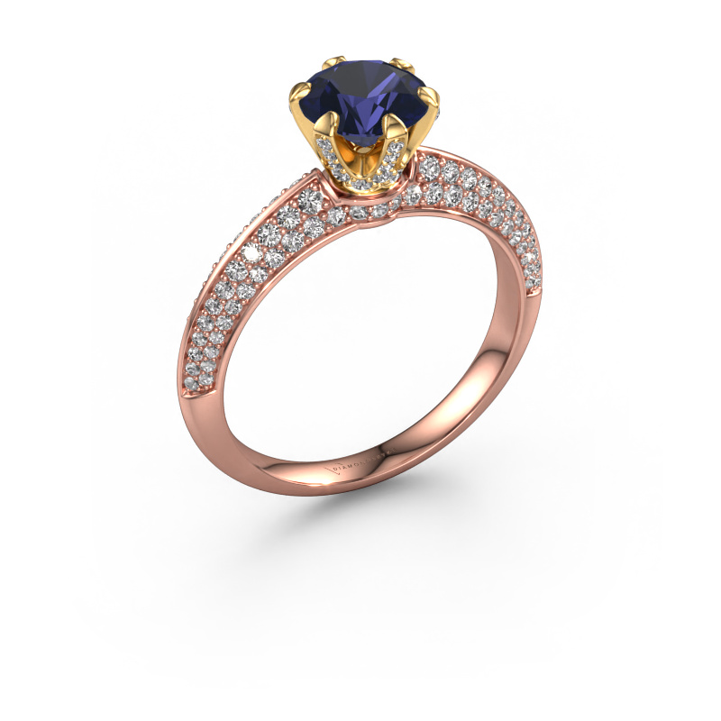 Image of Engagement ring Abby 585 rose gold Sapphire 6.5 mm