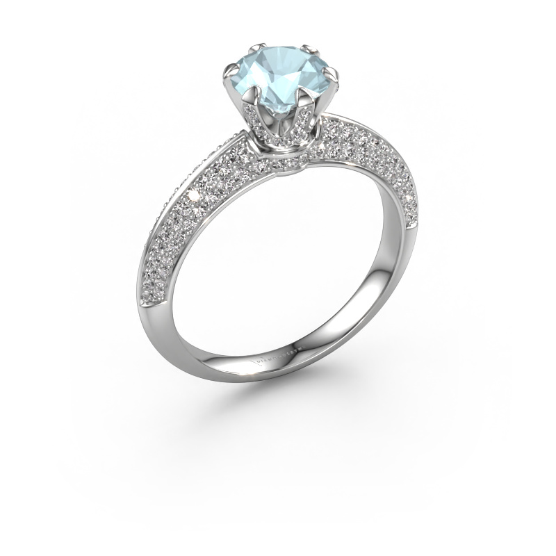 Image of Engagement ring Abby 950 platinum Aquamarine 6.5 mm
