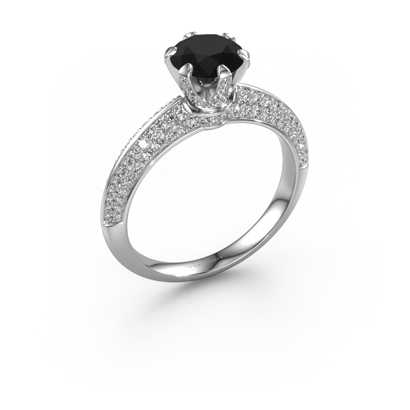 Afbeelding van Verlovingsring Abby 950 platina Zwarte diamant 1.95 crt