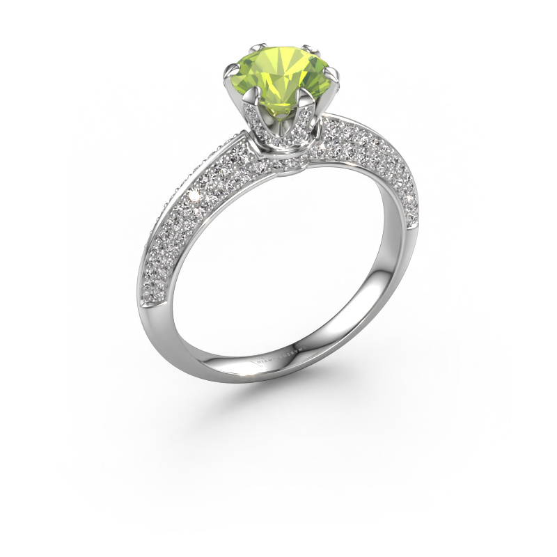 Image of Engagement ring Abby 950 platinum Peridot 6.5 mm