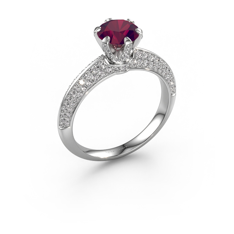 Image of Engagement ring Abby 950 platinum Rhodolite 6.5 mm