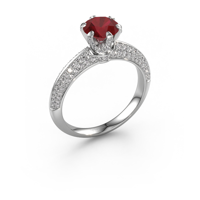 Image of Engagement ring Abby 950 platinum Ruby 6.5 mm
