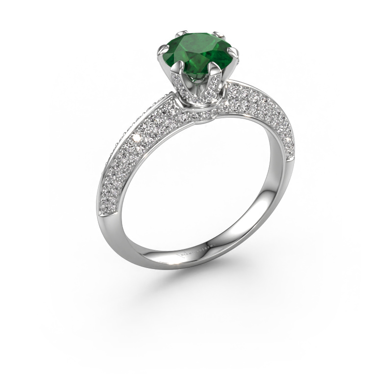Image of Engagement ring Abby 950 platinum Emerald 6.5 mm