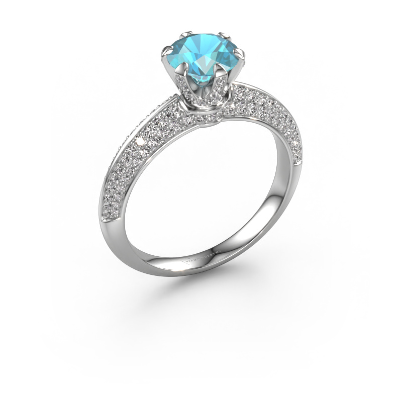 Image of Engagement ring Abby 950 platinum Blue topaz 6.5 mm