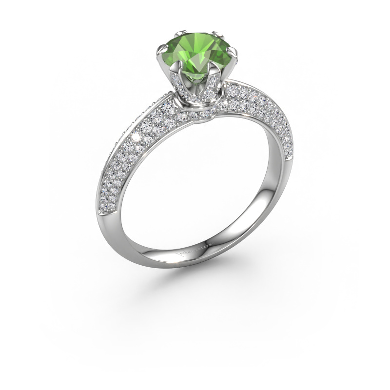 Bild von Verlobungsring Abby 950 Platin Turmalin grün 6.5 mm