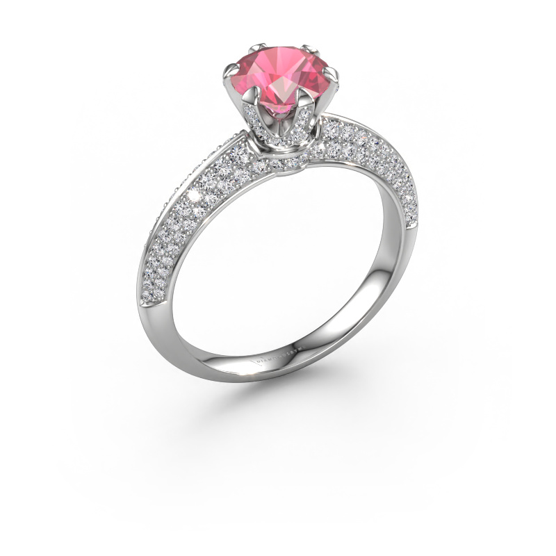 Image of Engagement ring Abby 950 platinum Tourmaline pink 6.5 mm