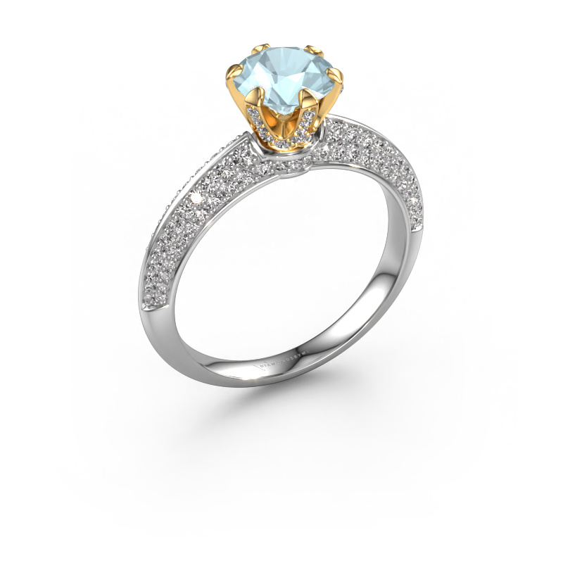 Bild von Verlobungsring Abby 585 Weißgold Aquamarin 6.5 mm