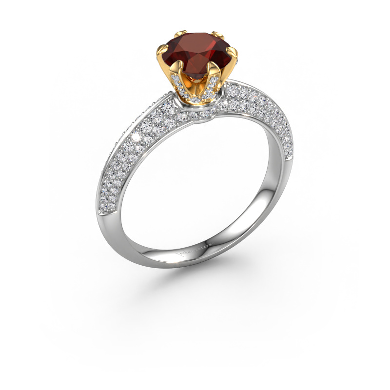 Bild von Verlobungsring Abby 585 Weißgold Granat 6.5 mm