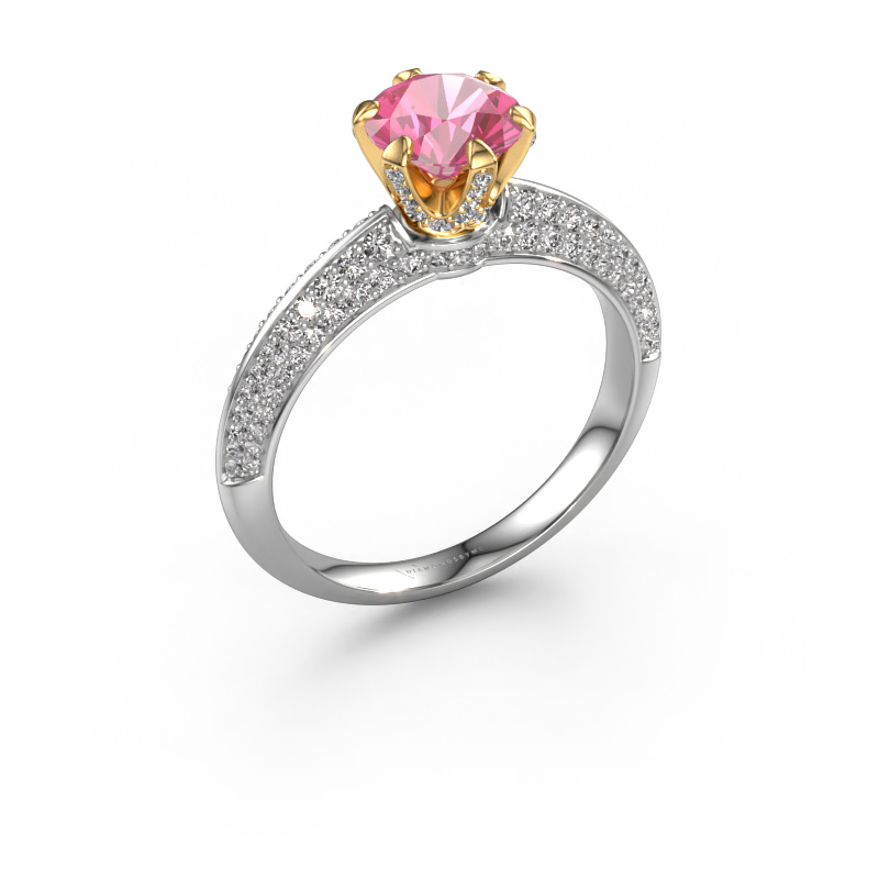 Bild von Verlobungsring Abby 585 Weißgold Pink Saphir 6.5 mm