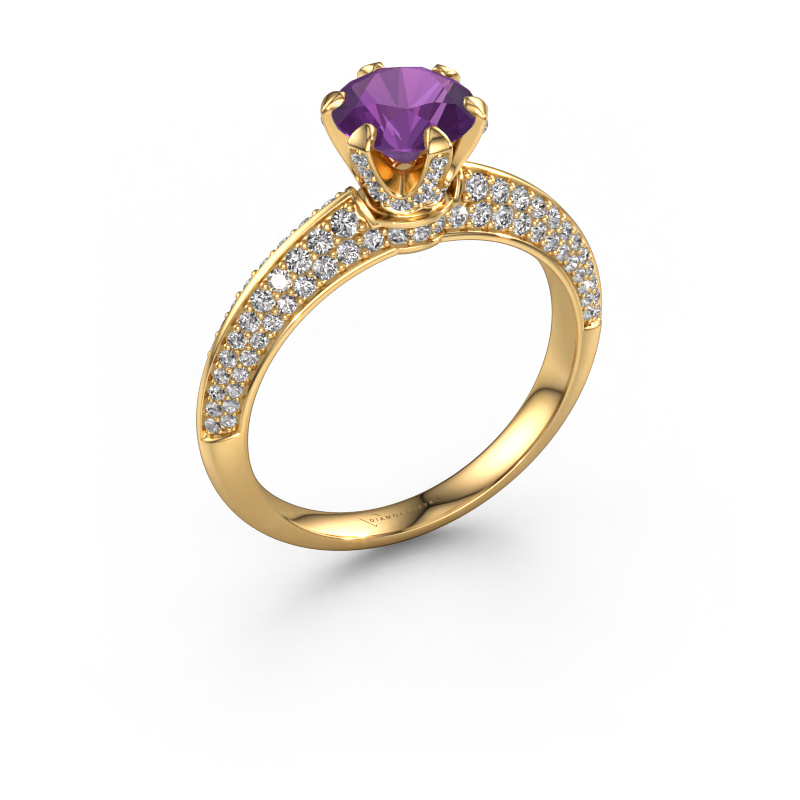 Bild von Verlobungsring Abby 585 Gold Amethyst 6.5 mm