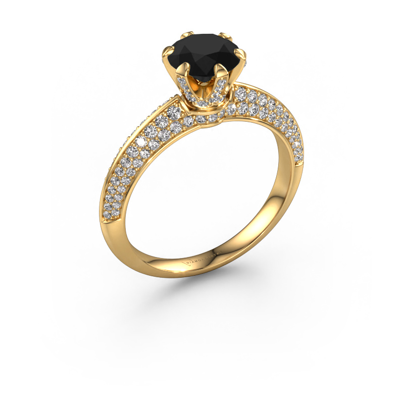 Image of Engagement ring Abby 585 gold Black diamond 1.95 crt