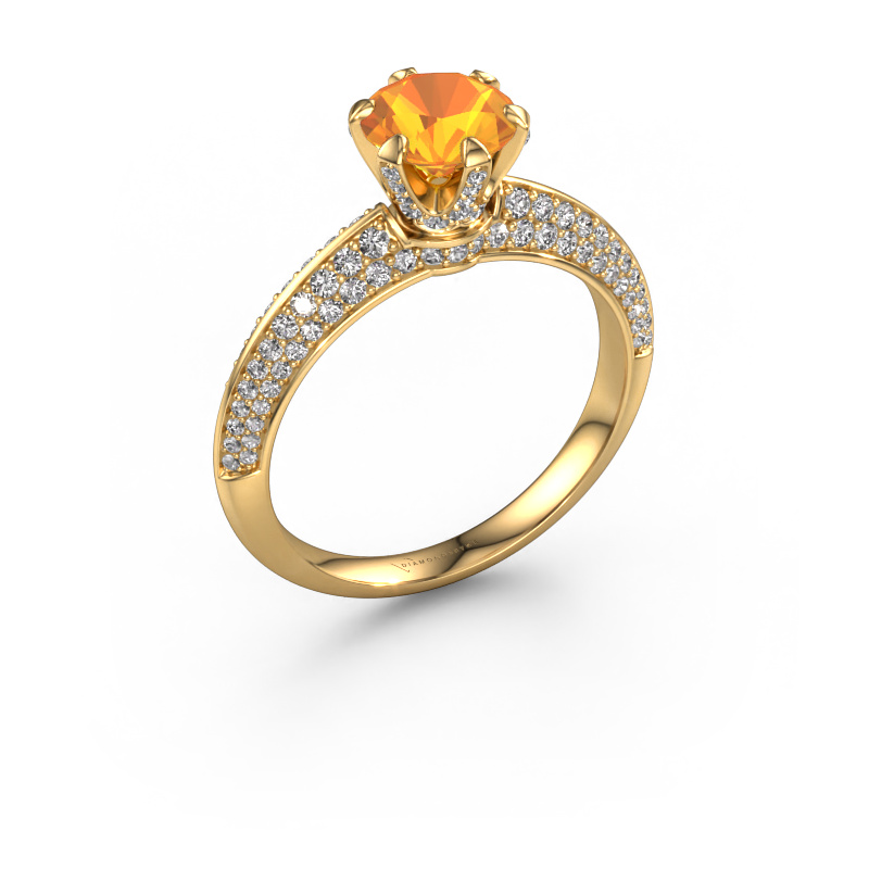 Bild von Verlobungsring Abby 585 Gold Citrin 6.5 mm