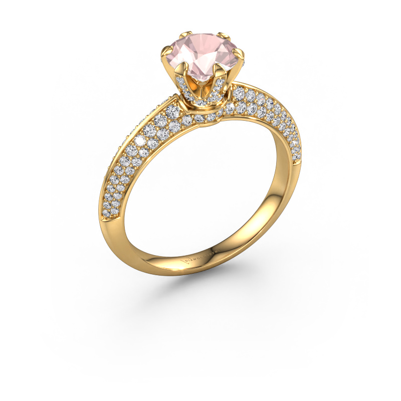 Image of Engagement ring Abby 585 gold Morganite champagne 6.5 mm