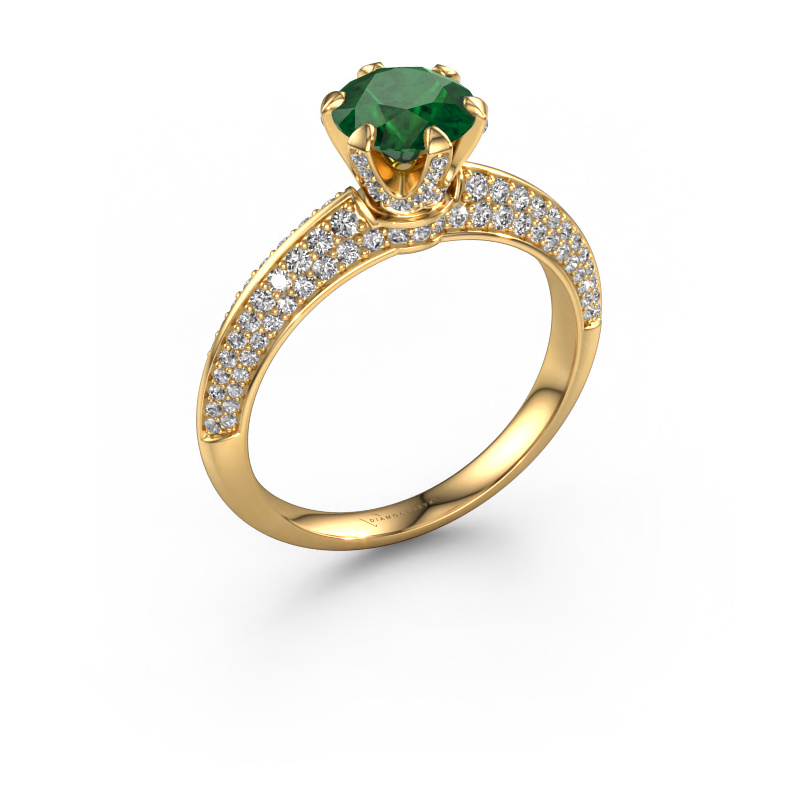 Image of Engagement ring Abby 585 gold Emerald 6.5 mm