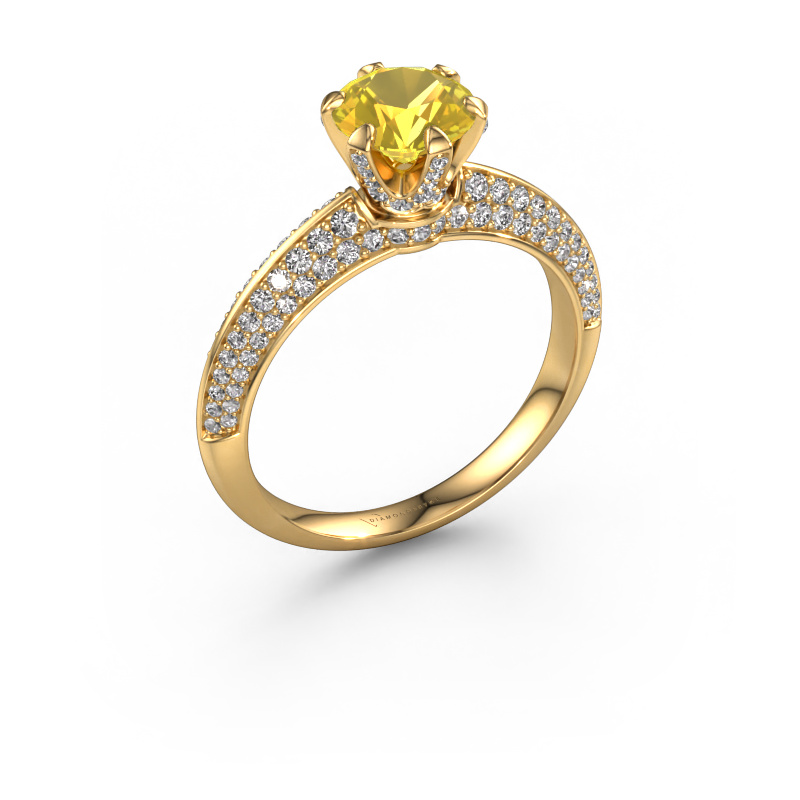 Bild von Verlobungsring Abby 585 Gold Gelb Saphir 6.5 mm