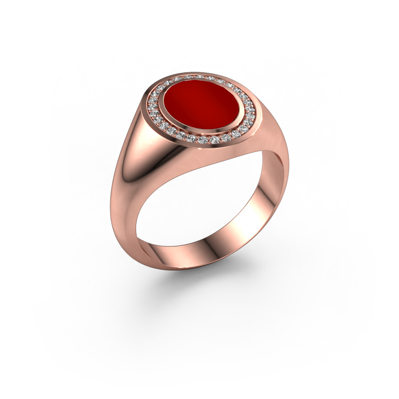 Bild von Pinky Ring Adam 1 585 Roségold Karneol 10x8 mm
