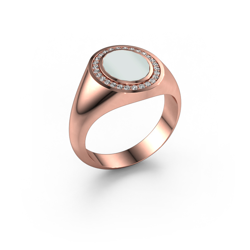 Image of Pinky ring Adam 1 585 rose gold Green sardonyx 10x8 mm