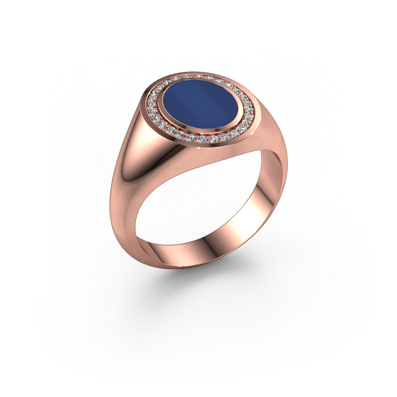 Image of Pinky ring Adam 1 585 rose gold Lapis 10x8 mm
