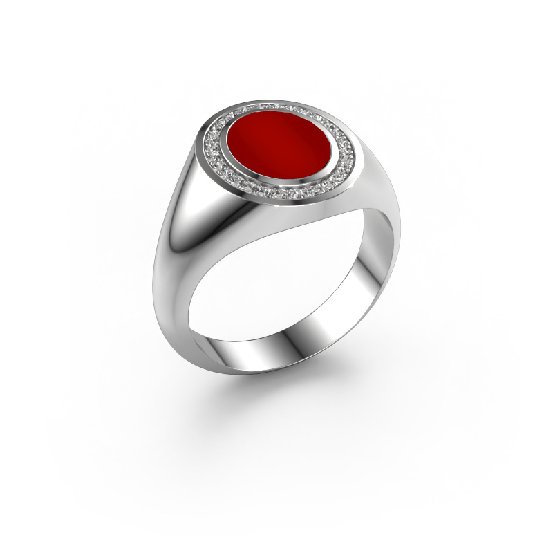 Bild von Pinky Ring Adam 1 950 Platin Karneol 10x8 mm
