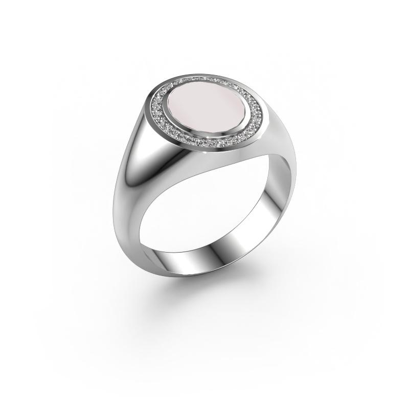 Afbeelding van Pinkring Adam 1 950 platina Rode lagensteen 10x8 mm