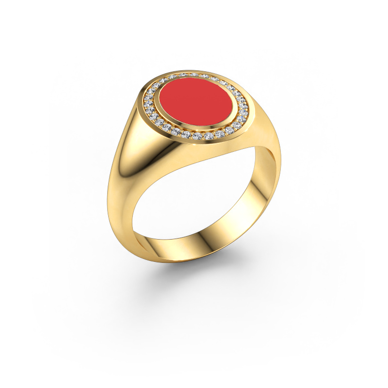 Immagine di Anello da mignolo Adam 1 585 oro Smalto rosso 10x8 mm
