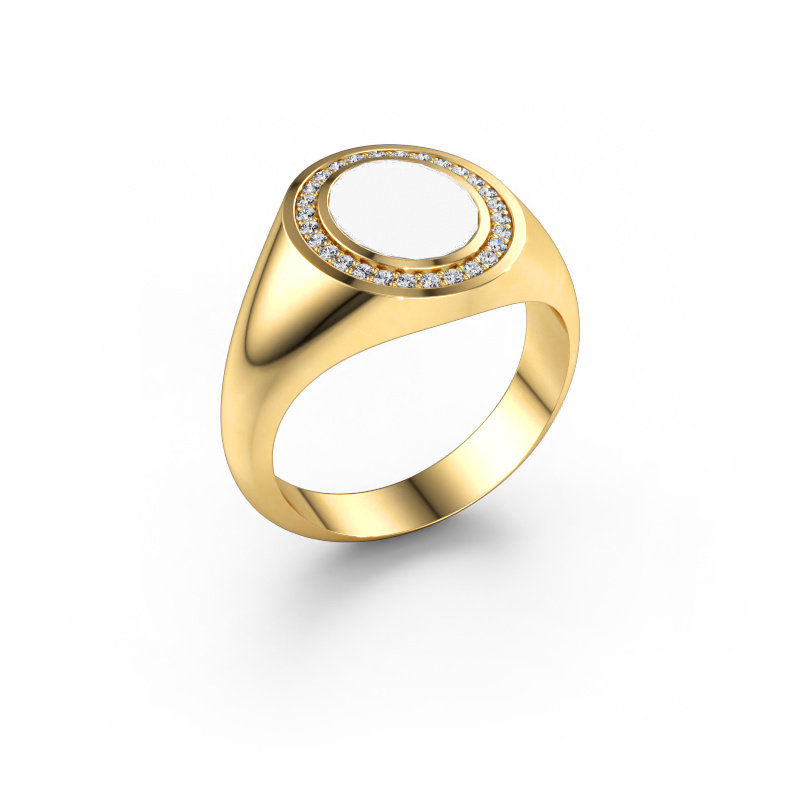 Immagine di Anello da mignolo Adam 1 585 oro Smalto bianco 10x8 mm