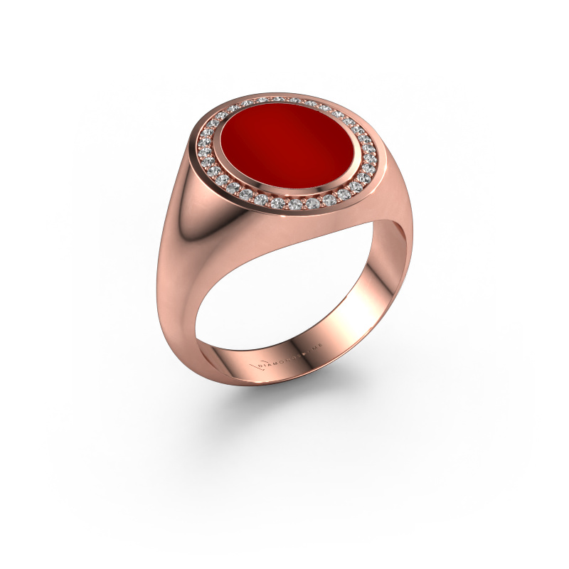 Afbeelding van Zegelring Adam 2 585 rosé goud Carneool 12x10 mm